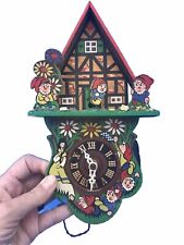 Vintage Snow White And The Seven Dwarves Wooden Cuckoo Clock Germany Parts Only picture