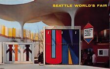 Seattle WA Washington Downtown 1960s Worlds Fair United Nations Vtg Postcard O7 picture