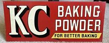 Vintage KC Baking Powder Advertising Sign Two-Sided Good Condition Displays Well picture