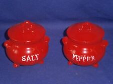 Vintage Red Pot Salt & Pepper Shaker Set by Lego Ceramics Japan c1960s 3inch picture