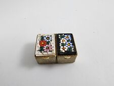 Antique Micro Mosaic Patch Double Hinged Trinket Pill Box Italy picture