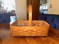 Longaberger 1993 Small Gathering Basket & Hard Plastic Divided Protector picture