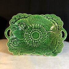 Green Majolica Style Footed Bowl By The Haldon Group Japan. Vintage 1983. picture