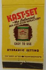 Kast-Set The Balanced Mix And pour Refractory Vintage Matchbook Cover picture