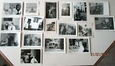 Lot of 17 Vintage Black & White Dog Family Photo Snapshot Kids Grand Parents -A2 picture