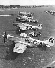 WWII Photo P-51 Mustang and P-47 Thunderbolt Fighters Lined Up  WW2 / 5132 picture
