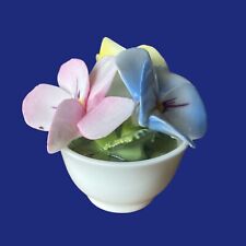 Vtg Coalport Bone China Porcelain Pansies in a bouquet England 2” picture