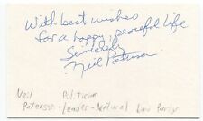 Neil Paterson Signed 3x5 Index Card Autographed Signature Canada Politician picture