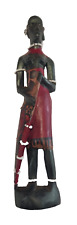African Art - Maasai Warrior Hand Carved Wood Statue Sculpture 9.5'' A3 picture