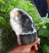 Apophyllite Stilbite On Chalcedony Geode Mineral Specimen India picture