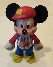 Vintage Mickey Mouse Baseball Toy Doll POSABLE HEAD ARMS LEGS 12” RUBBER picture
