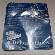 Vintage Delta Air Lines 1998 Airline Of The Year Enamel Lapel Pin Collectable picture