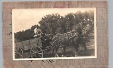 TEAMSTER & SPRING WAGON yankton sd snapshot on postcard sioux falls wagon picture
