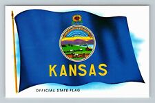 KS-Kansas, Official State Flag Vintage Souvenir Postcard picture