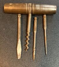 Vintage Antique Corkscrew Roundlet Pocket Corkscrew Screwdriver Punch Tools (A5) picture