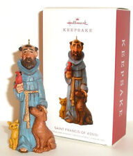2018 Hallmark - ST. FRANCIS OF ASSISI with BIRD DOG CAT ORNAMENT IN ORIGINAL BOX picture