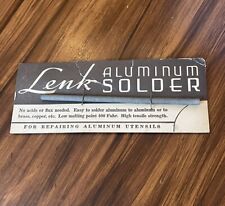 Rare Vintage Lenk Aluminum Solder Bar In Original Packaging picture
