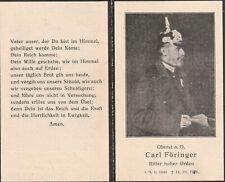 German WW 1 - Soldier Death Card * ORIGINAL *  COLONEL  Carl Föringer picture