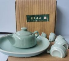1960‘s Yixing celadon Chinese tea set 50 cc teapot 10 cc cups with plate RARE picture