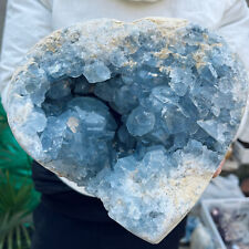 12.3lb Large Natural Blue Celestite Crystal Geode Quartz Cluster Mineral Specime picture