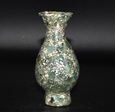Authentic Ancient Roman Glass Bottle Vessel with Patina Circa 1st-2nd Century AD picture