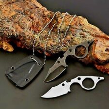 Mini Clip Point Blade Hunting Wild Tactical Combat Survival Ring Handle Necklace picture
