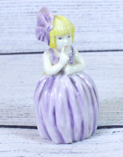 Royal Worcester HUSH Candle Snuffer Dated 1976 Sweet Girl Lavender Dress England picture