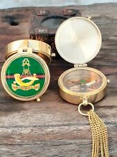 Princess Mary's Own  Pocket Brass Compass Gift With Leather Box Collectible Gift picture