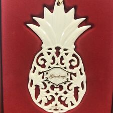 LENOX  2003 Pineapple Porcelain Christmas  Ornament Colonial Welcome Hawaii picture