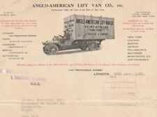 USA-ENGLAND old Rare Letterhead & Cover ANGLO-AMERICAN LIFT VAN Co. London 1925 picture