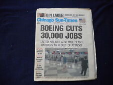 2001 SEPTEMBER 19 CHICAGO SUN-TIMES NEWSPAPER -BOEING CUTS 30,000 JOBS - NP 5947 picture