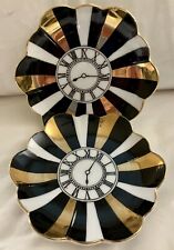 2 RARE Fornasetti for Bergdorf Goodman Porcelain Trinket Dishes with Clock Motif picture