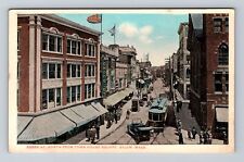 Salem MA-Massachusetts, Essex St North From Town House Square, Vintage Postcard picture
