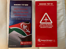Kenya Airways Safety Cards Boeing 737-800 + 787-8 Dreamliner SkyTeam Airlines picture