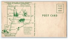 c1940 MAP Greetings From Pine County Minnesota Unposted Antique Vintage Postcard picture