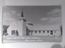 Postcard MN RPPC View of Our Lady of The Lake Church, Big Lake, Real Photo C2 picture