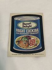 1975 Topps Wacky Packages Proof Fright Cocktail Sticker Card Brown Back picture