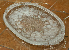 GORHAM SPRING TRADITIONS COUNTRY TERRACE PLATTER TRAY CRYSTAL FROSTED EASTER EUC picture