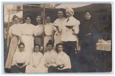 1906 Man Women Chef Pie Ceremony Racine Wisconsin WI RPPC Photo Posted Postcard picture