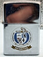 Vintage 1982 Operation Deep Freeze Antarctica HP Chrome Zippo Lighter Two Sided picture
