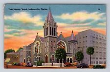 Jacksonville FL- Florida, First Baptist Church, Religion, Vintage c1965 Postcard picture