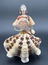 Unique Hand Crafted Sea Shell Doll Folk Art Lady Figurine 9.5