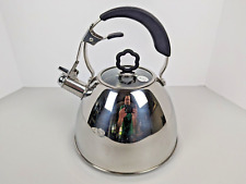 Princess House Heritage Stainless Steel Whistling Tea Kettle Teapot 2.5 Qt #6892 picture