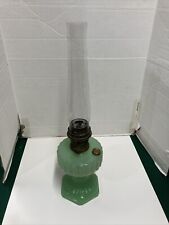 VINTAGE ALADDIN JADEITE GREEN CORINTHIAN OIL LAMP WITH MODEL B BURNER FOR PARTS picture
