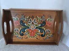 Vtg Rosemaling Hand Painted By Monica Hoerl Wood  Serving Tray Decor 16