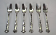 Antique 1904 Rogers Bros 6 Salad Forks Grapes Front & Back A1 Triple Silver Mono picture
