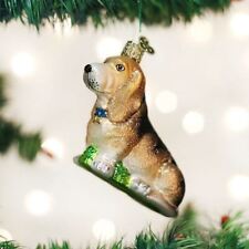 Old World Christmas BASSET HOUND Blown Glass Dog Breed Ornament picture