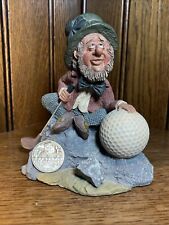 Vintage 1995 Finnians Blarney Leprech Stone Golf Pro Figure Brass Coin #44422 picture