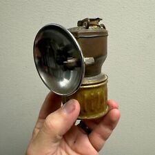 Vintage JUSTRITE Brass Carbide Coal Miner’s Cap Helmet Lamp Light Lantern picture