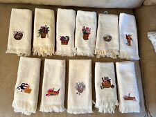 NEW LONGABERGER EMBROIDERED BASKETS CREAM TIP TOWEL Dresden/Homestead U PICK ONE picture